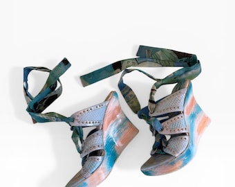 El Dantés vintage sandalen met sleehak