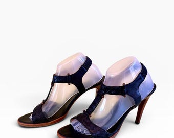 Bottega Veneta zwarte Intrecciato leren sandalen met hak en hak, EU 41 Italiaanse designer