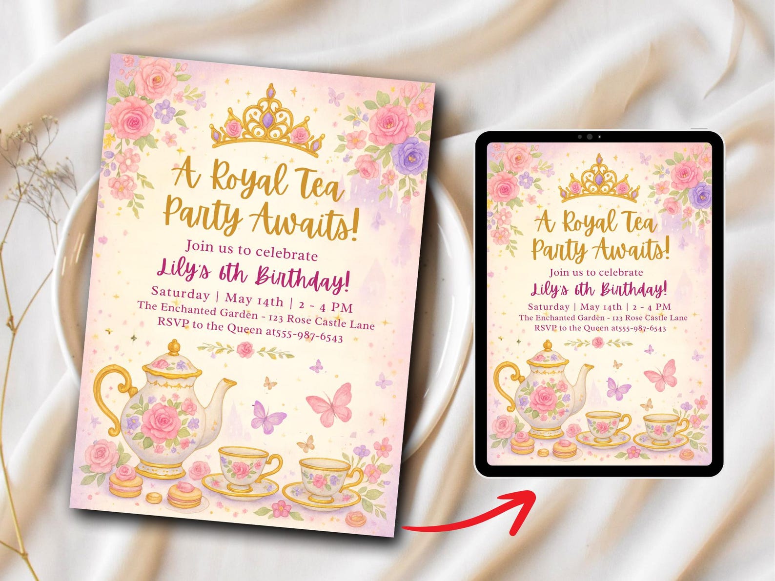 Royal Tea Party Invitation | Princess Tea Party Birthday Invite ...