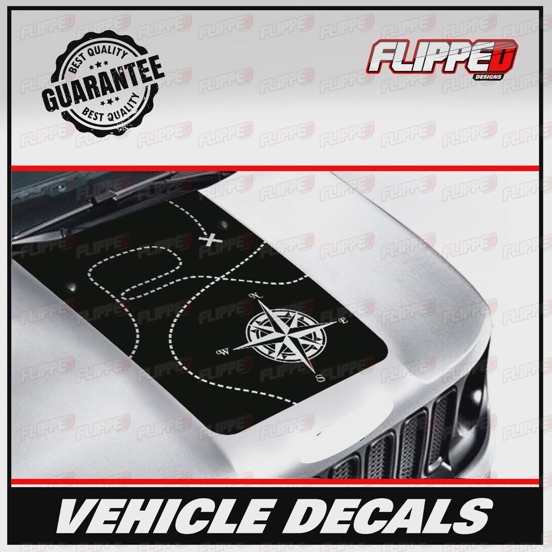 Trailhawk Hood Bonnet Front Vinyl Decal Sticker Graphic Wrap Fits Jeep ...