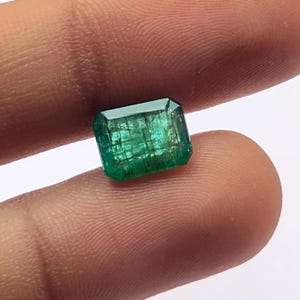 3.10 Ct Natural Green Emerald Rectangular Emerald Cut Faceted Gemstone - Handmade Loose Stone For Rings, Pendants & Fine Jewelry Making