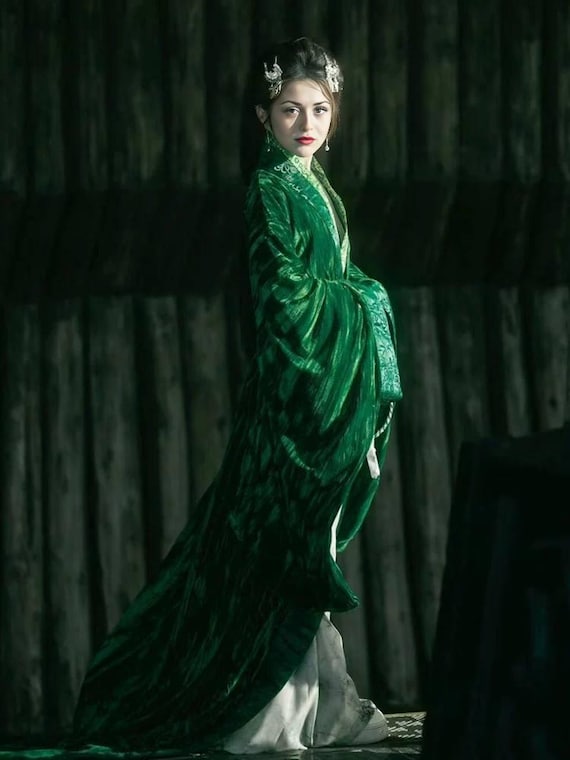 slim fit dress slacks Bamboo Pattern Qipao, Chinese Dress, Bamboo PatternCheongsam 3XL / Green