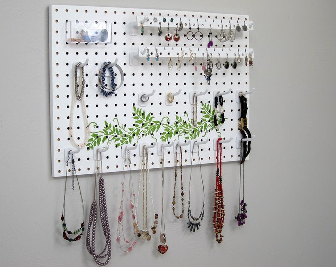 Jewelry Organizer Necklace Hanger Earring Display White Etsy
