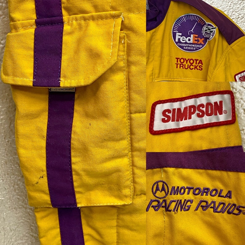 Yellow SIMPSON Jumpsuit PPG FedEx Championship Trammell Toyota Racing Vintage