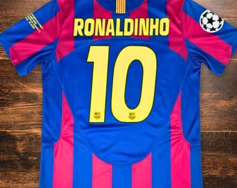 FC Barcelona 2004/05 Home Jersey Red Ronaldinho #10 - Etsy