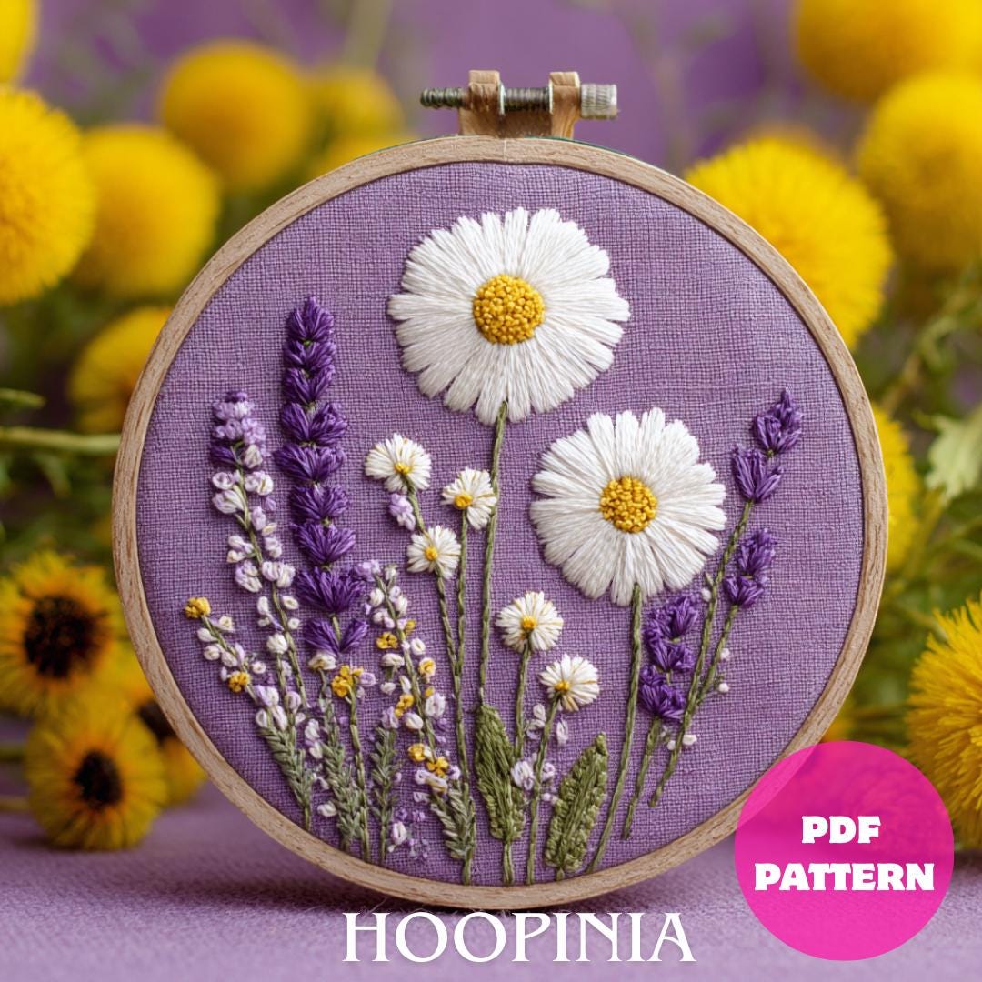 Wildflowers Hand Embroidery Pattern PDF Floral DMC Guide Beginner Hoop ...