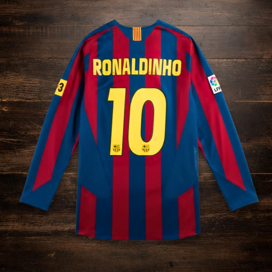 Retro Barcelona Ronaldinho #10 Long Sleeve Football Jersey - Etsy