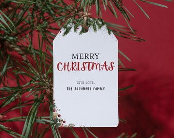 Redigerbar julklappsetikett, julklappsetikett (Canva-mall)