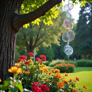 3D Tree of Life Wind Spinner Rotating Wind Chime | Metal Garden Hanging Decor Outdoor Home Ornament | Christmas New Year Gift Aesthetic