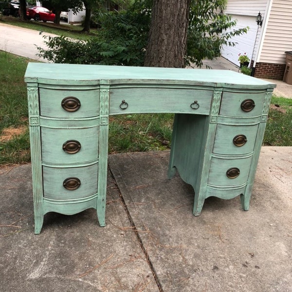 SOLD ** Vintage Chic Sea Green Desk