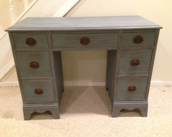 Chic and Shabby Blue Grey Desk