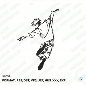 Dance Embroidery Design, Machine Embroidery File for Pes Dst Jef, Digital Download