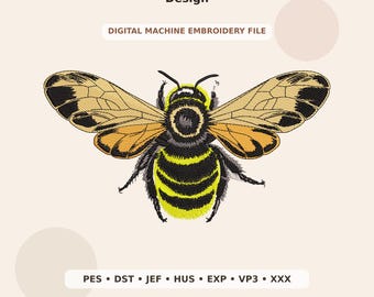 Premium Bee Embroidery Design PES DST JEF - Digital Machine Embroidery File