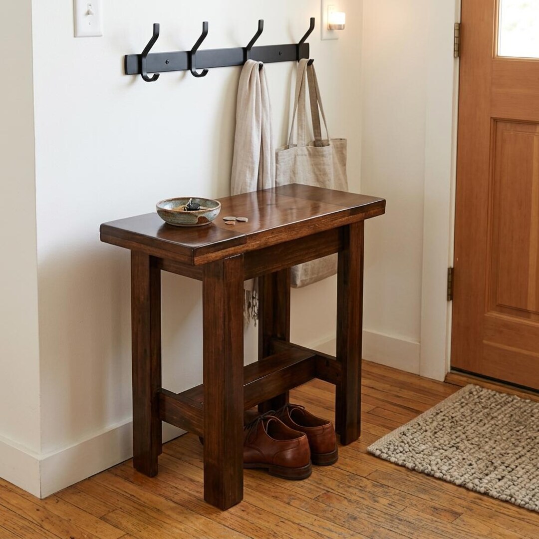 Console Table Plans PDF | DIY Rustic Farmhouse Wood Entry Table ...
