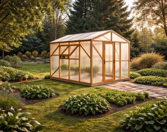 Planos de invernadero de 8x8 (PDF) / Guía para construir un invernadero de jardín (hágalo usted mismo) / Instrucciones paso a paso + Lista de cortes y materiales