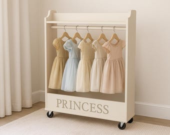 Kids Dress Up Center Plans PDF | DIY Playroom Costume Storage Organizer | Woodworking Blueprint | Toddler Wardrobe Build Guide Download