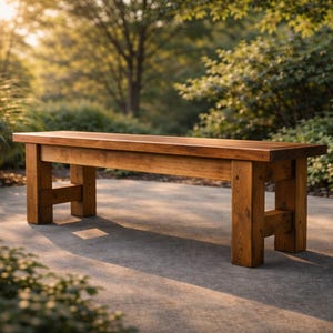 Farmhouse Bench Plans PDF | Easy Woodworking Build Guide | Rustic Dining or Entryway Bench