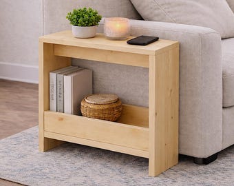 Slim Pine Side Table Woodworking Plans | Narrow Sofa Table DIY (PDF)