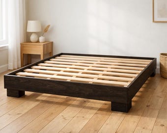 Solid Wood Platform Bed Frame, Chunky Legs, Minimalist Scandinavian Style  plan