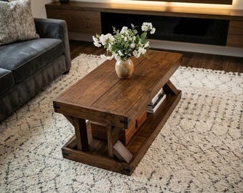 DIY Farmhouse Coffee Table Plans PDF | Easy Assembly Beginner Blueprint | 48in Rustic Living Room Furniture | Simple Woodworking Project