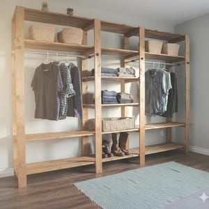 木製クローゼット棚プラン｜DIYクローゼットオーガナイザーの設計図（PDF）