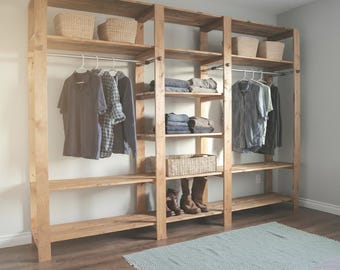 Plano de estanterías de madera para armario / Plano de organizador de armario DIY (PDF)