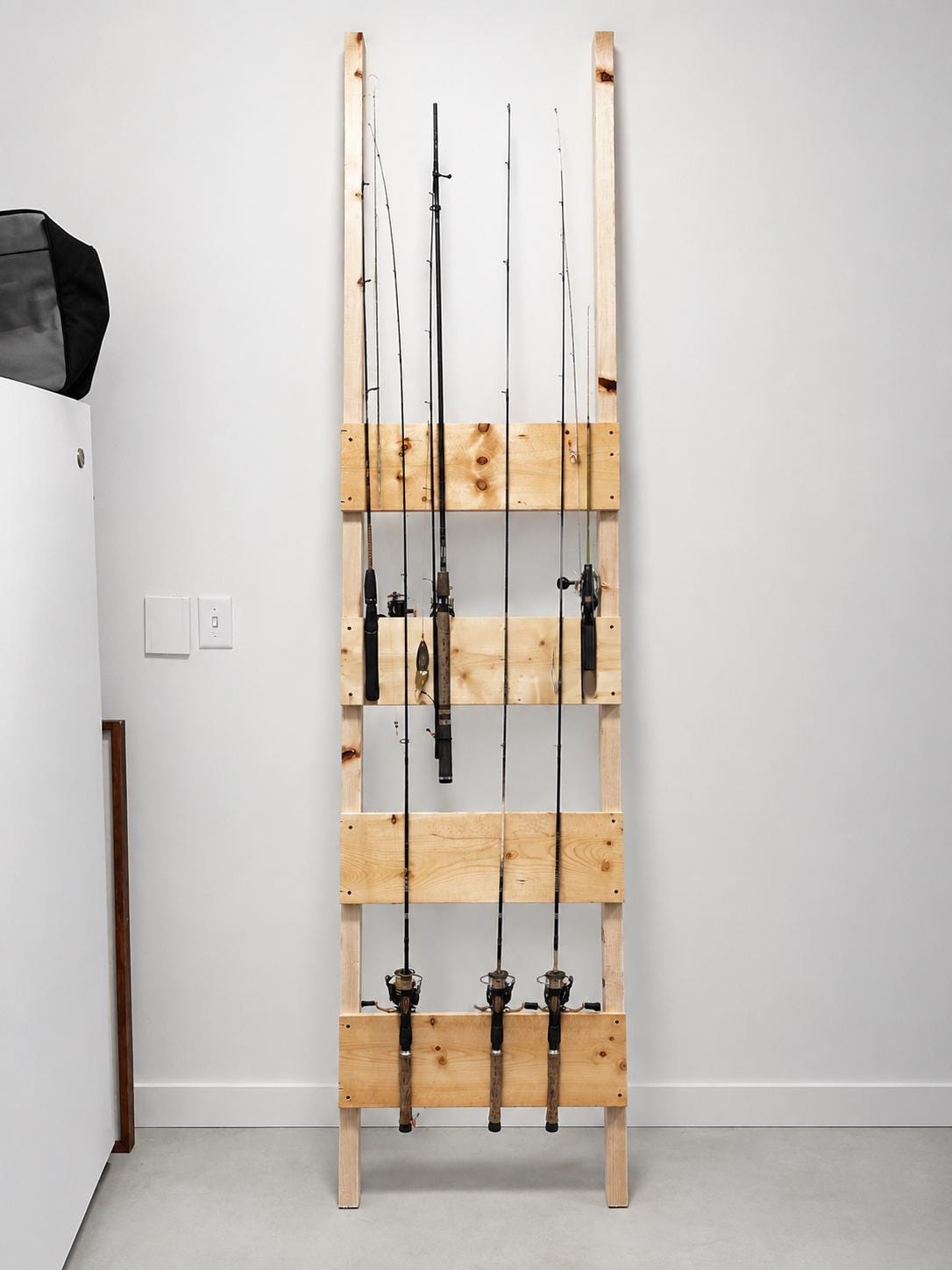 diy wood fishing rod holder CSCarpentry Rack, Solid Wall Mount Pole Holder, Made to Order, Any Size (Unfinished Solid Red Oak Wood) : Tools & Home Improvement This is by design This Is How To Craft