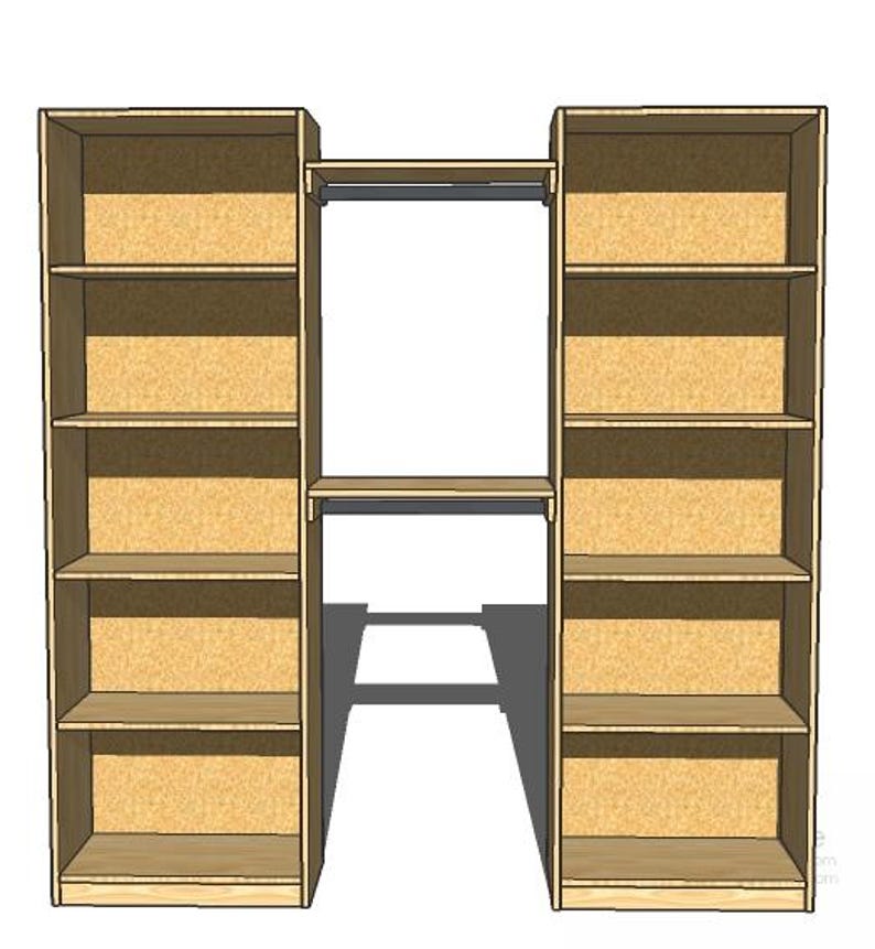 Walk-in Closet System Plans PDF | DIY Wood Closet Organizer Storage ...