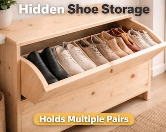 Plans de commode à chaussures bricolage | Meuble de rangement basculant pour le travail du bois (téléchargement PDF)