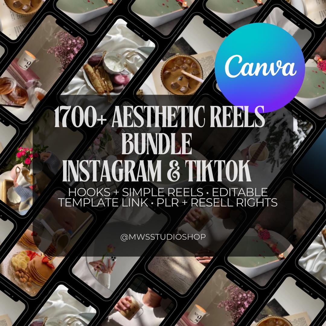 1,700+ Faceless Aesthetic Reels Bundle for Instagram Templates | Aesthetic Canva Editable Reel ...