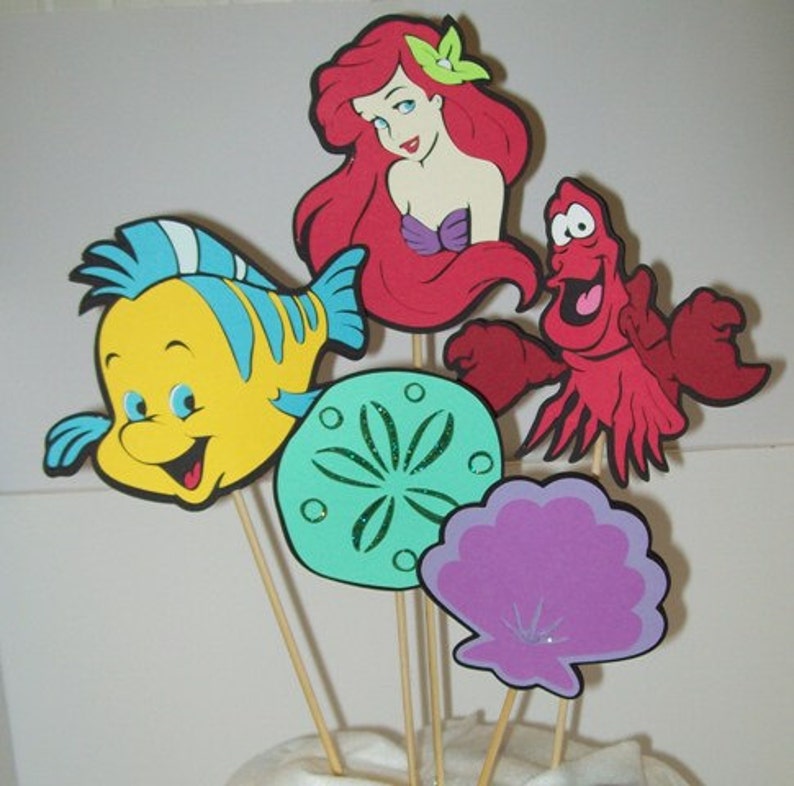 5 Piece The Little Mermaid Centerpiece Birthday Party Centerpiece Girl Birthday Party Decorating