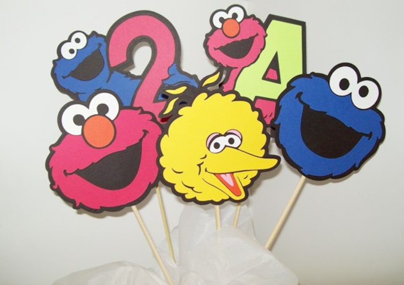 Sesame Street CenterpieceHappy BirthdayParty SuppliesCake Topper