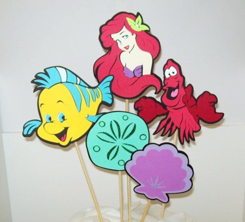5 Piece The Little Mermaid Centerpiece Birthday Party Centerpiece Girl Birthday Party Decorating