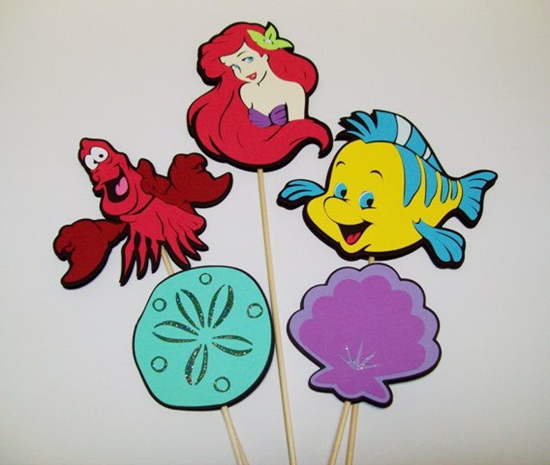 5 Piece The Little Mermaid Centerpiece Birthday Party Centerpiece Girl Birthday Party Decorating