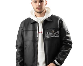Chaqueta bomber de cuero Avirex 75 King – Estilo aviador para hombre, confeccionada en piel de vacuno.