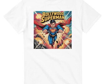 Bollywood Superman T-Shirt | Dynamic Superhero Style Tee | Gift for Movie Lovers