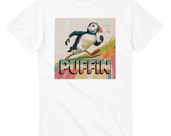 Vintage Laufender Puffin T-Shirt - Lustiges Tierliebhaber Geschenk