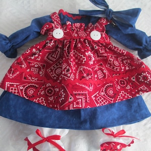 Handmade Western Dress for a 18-20 Raggedy Ann Doll