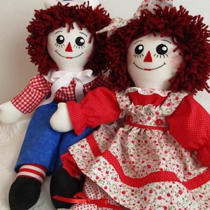 Fait à la main Raggedy Ann et Andy poupées