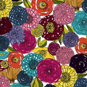 Homeward multi corsage cotton fabric by Natalie Barnes for Windham fabrics 50805 X