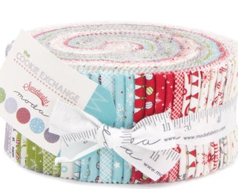The  Cookie Exchange cotton fabric jelly roll by Sweetwater for Moda fabric