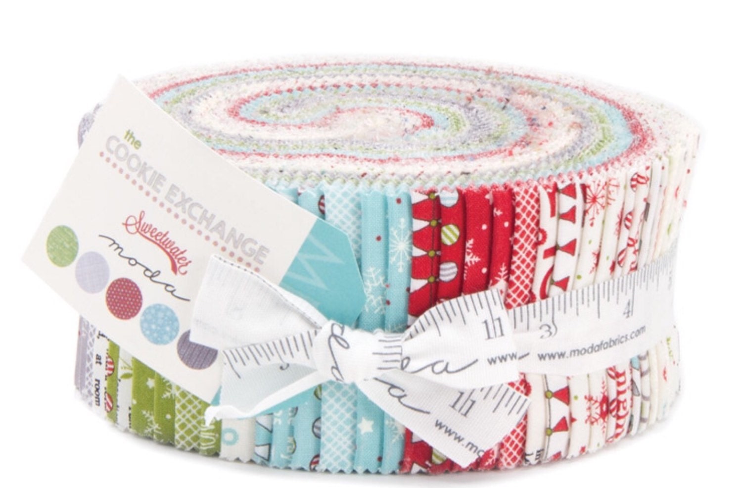 The Cookie Exchange Cotton Fabric Jelly Roll by Sweetwater for Moda ...