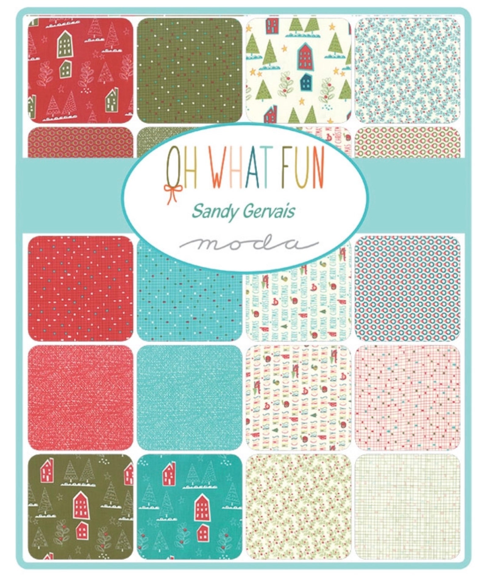 Oh How Fun Cotton Fabric by Sandy Gervais for Moda Fabric Etsy