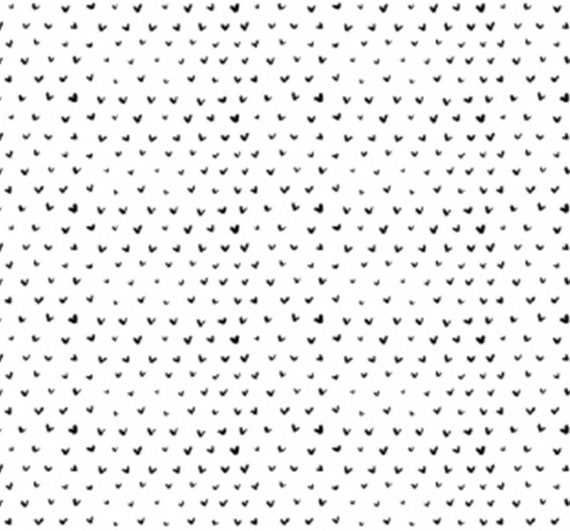 Dear Stella Fabric Mini Hearts in Black Choose your cut