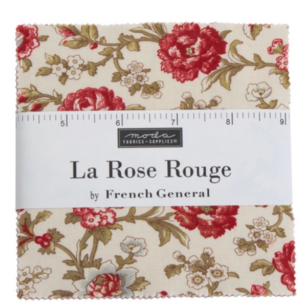 La Rose Rouge Cotton charm pack by French General for Moda fabric