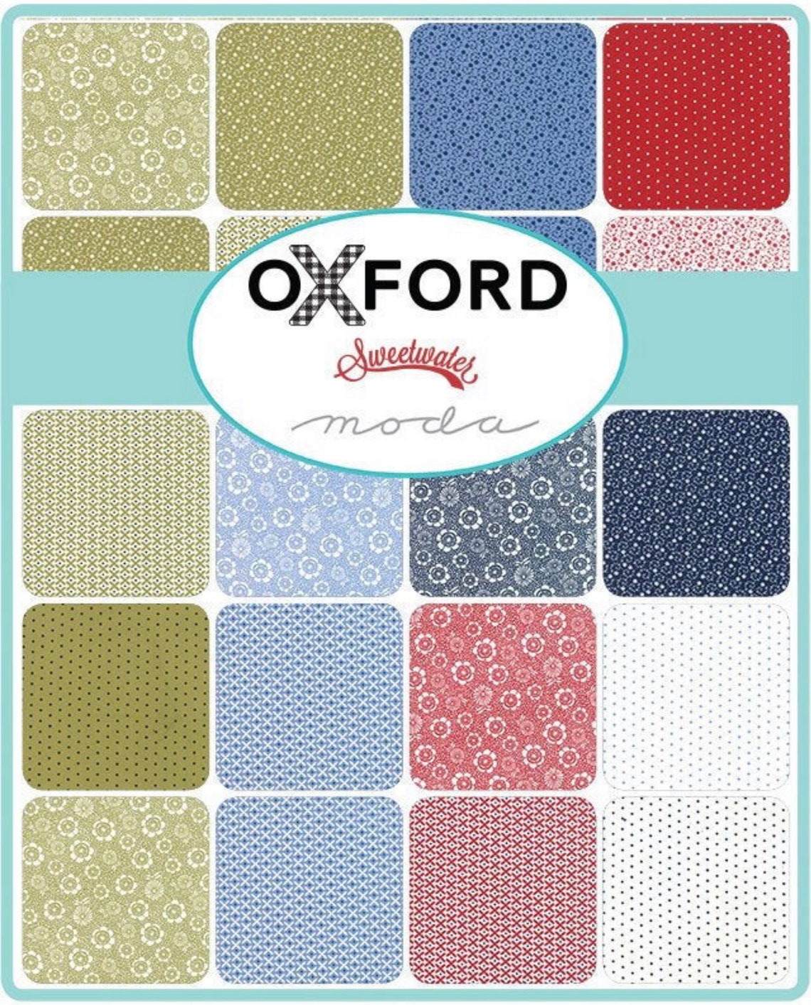 Oxford prints cotton fabric by Sweetwater for Moda Fabrics Etsy
