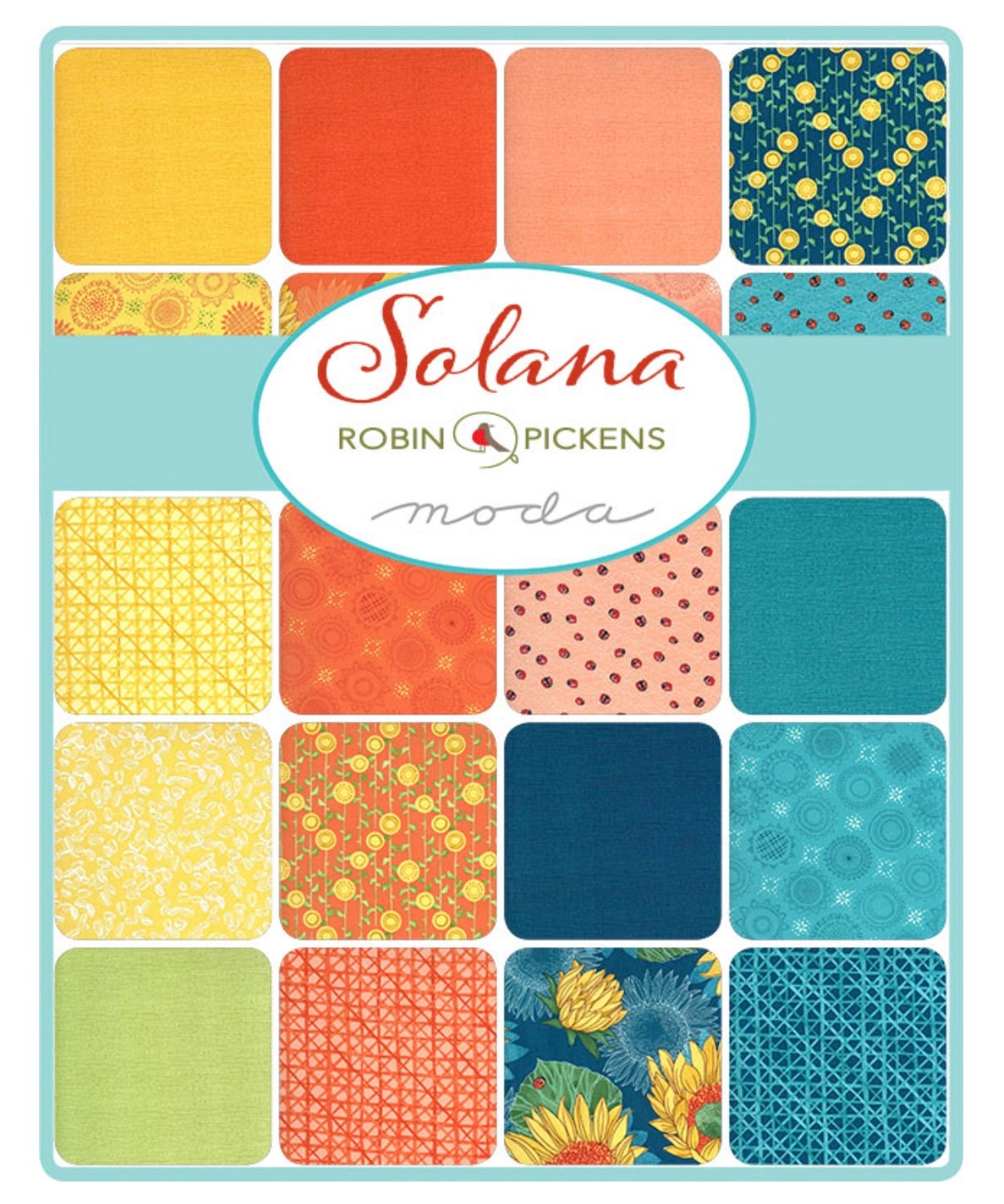 Solana Sunflowers ladybug cotton fabric by Robin Pickens for Moda fabrics  48684 11