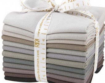 Kona Gray fat quarter bundle cotton fabric by Robert Kaufman fabrics FQ 905 12