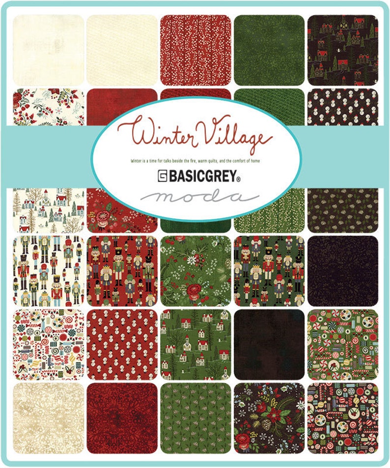 Winter Village Cotton Fabric by Basic Grey for Moda Fabric Etsy