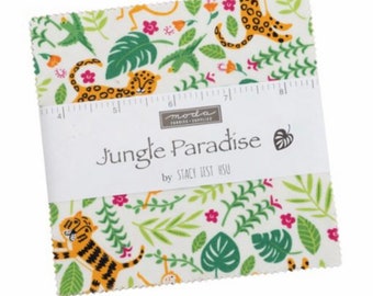 Jungle Paradise cotton charm pack by Stacy Iest Hsu for Moda fabrics